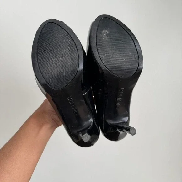 Black patent leather peeptoe heel size 6 Nine West - Picture 4 of 6